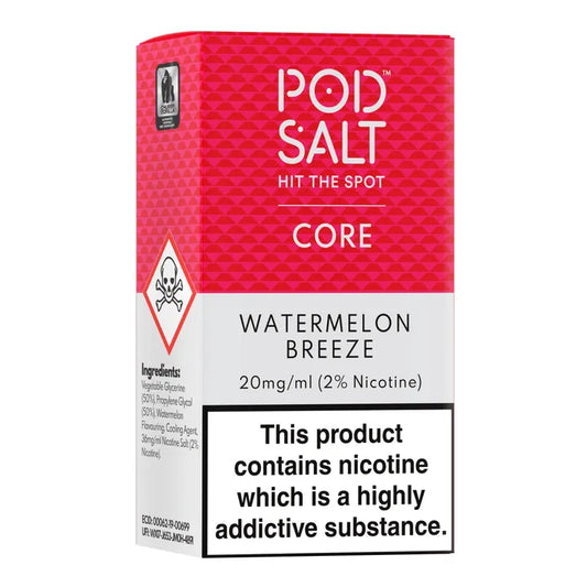 POD SALT WATERMELON BREEZE 30ML NICOTINE SALT E-LIQUID